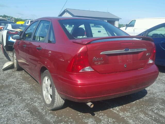 1FAFP38362W190320 - 2002 FORD FOCUS ZTS BURGUNDY photo 3