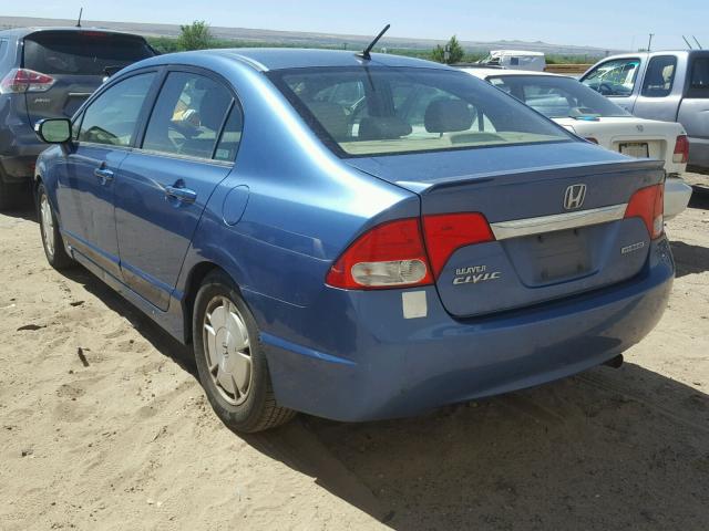 JHMFA36209S005023 - 2009 HONDA CIVIC HYBR BLUE photo 3