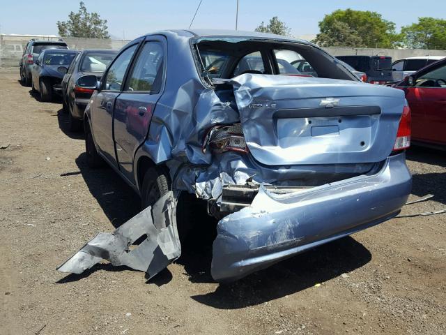 KL1TD56626B541050 - 2006 CHEVROLET AVEO BASE Bleu photo 3