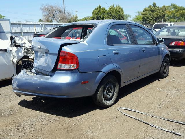KL1TD56626B541050 - 2006 CHEVROLET AVEO BASE Bleu photo 4