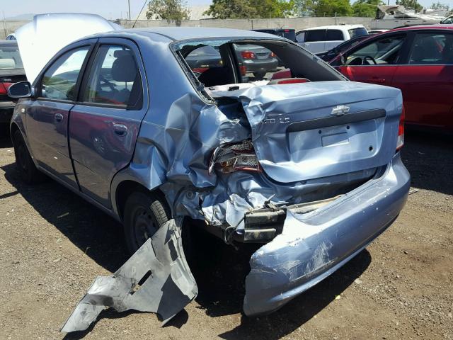 KL1TD56626B541050 - 2006 CHEVROLET AVEO BASE Bleu photo 9