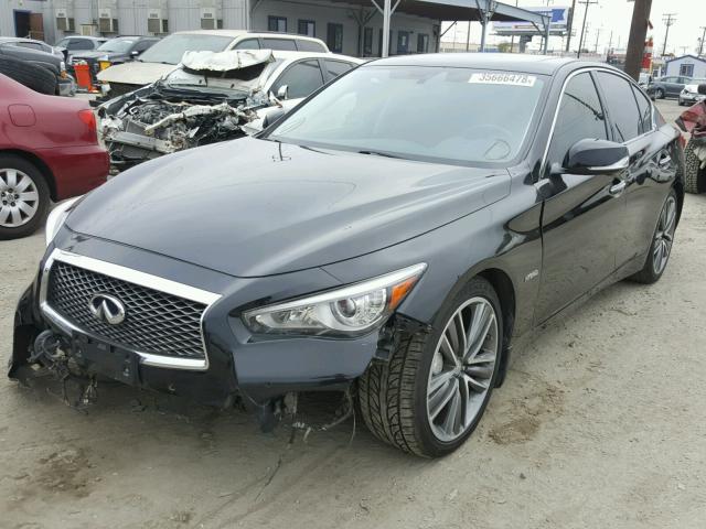 JN1AV7AP3EM691795 - 2014 INFINITI Q50 HYBRID BLACK photo 2