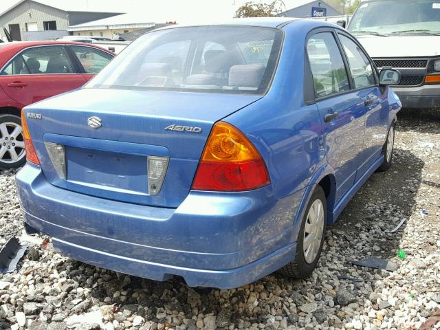 JS2RA61S645201214 - 2004 SUZUKI AERIO S BLUE photo 4