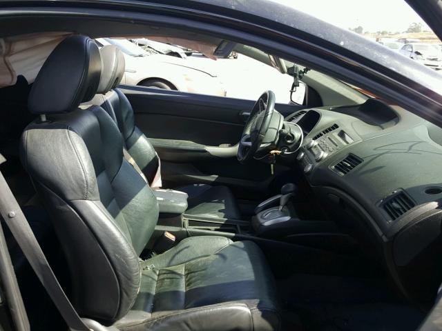 2HGFG12919H521827 - 2009 HONDA CIVIC EXL BLACK photo 5