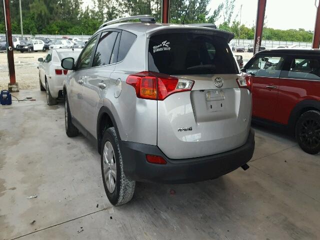 JTMZFREV8D5017801 - 2013 TOYOTA RAV4 LE SILVER photo 3