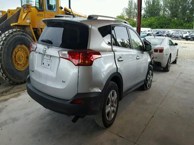 JTMZFREV8D5017801 - 2013 TOYOTA RAV4 LE SILVER photo 4