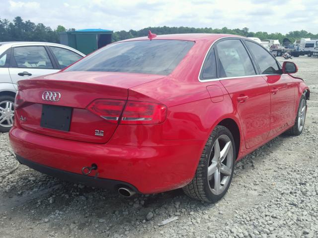 WAUMK78K59N010109 - 2009 AUDI A4 PRESTIG RED photo 4