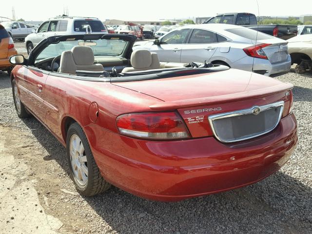 1C3EL75R04N196807 - 2004 CHRYSLER SEBRING GT RED photo 3