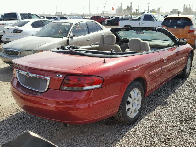 1C3EL75R04N196807 - 2004 CHRYSLER SEBRING GT RED photo 4