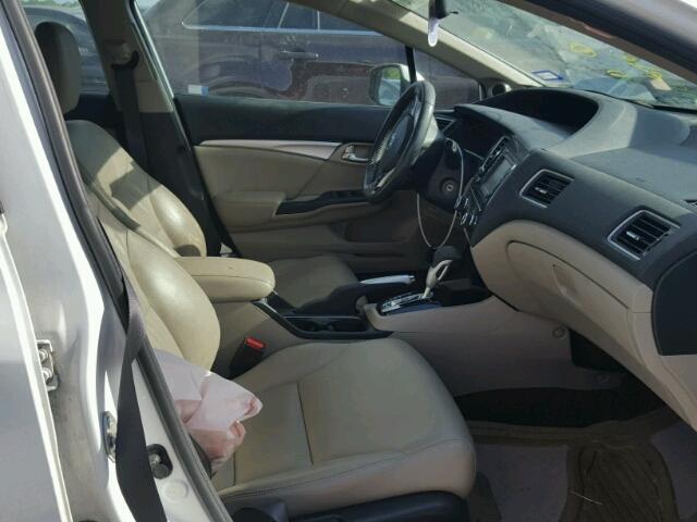 19XFB2F97DE260138 - 2013 HONDA CIVIC EXL WHITE photo 5