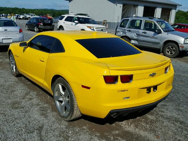 2G1FB1E30C9188230 - 2012 CHEVROLET CAMARO LT YELLOW photo 3