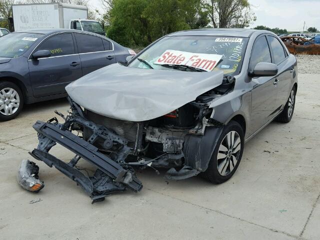 KNAFU4A25D5668629 - 2013 KIA FORTE EX GRAY photo 2