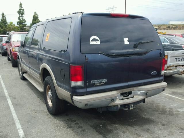 1FMNU42S2YED24495 - 2000 FORD EXCURSION BLUE photo 3