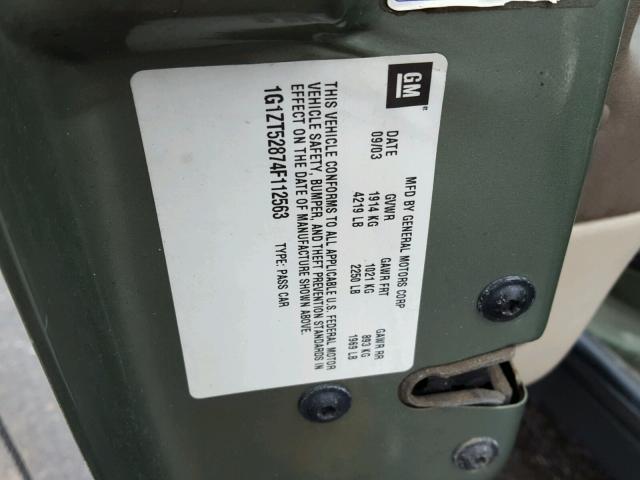 1G1ZT52874F112563 - 2004 CHEVROLET MALIBU LS მწვანე ფოტო 10