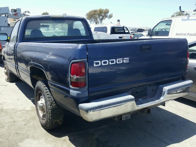 3B7KC26Z72M277889 - 2002 DODGE RAM 2500 BLUE photo 3