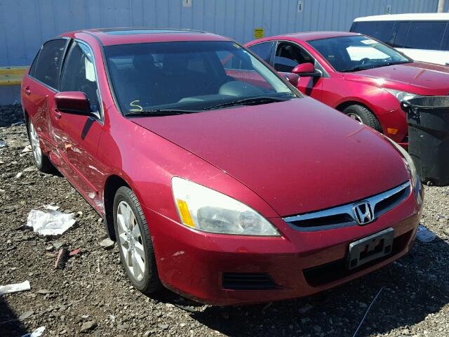 1HGCM66517A003082 - 2007 HONDA ACCORD RED photo 1