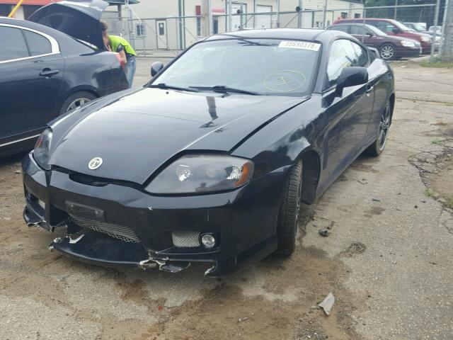 KMHHN65F14U126270 - 2004 HYUNDAI TIBURON GT BLACK photo 2