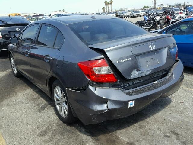 19XFB2F82CE308554 - 2012 HONDA CIVIC EX GRAY photo 3