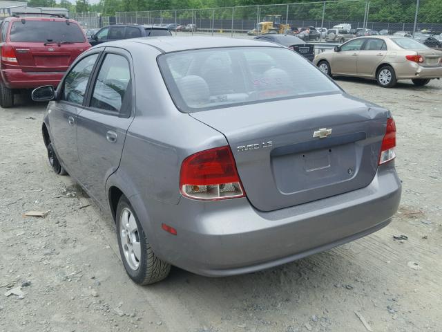 KL1TD56666B602898 - 2006 CHEVROLET AVEO BASE Argent photo 3