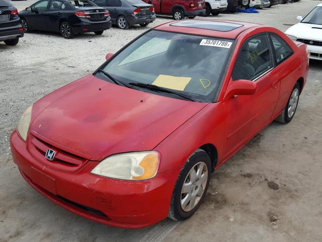 1HGEM22951L015046 - 2001 HONDA CIVIC SI RED photo 2