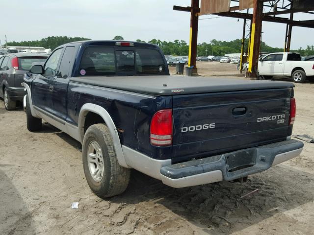 1D7HL42N43S362650 - 2003 DODGE DAKOTA SLT BLUE photo 3