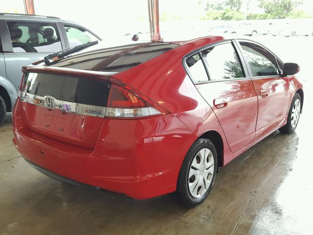 JHMZE2H30CS000641 - 2012 HONDA INSIGHT RED photo 4