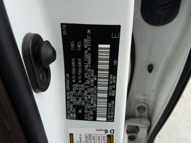 JTJBM7FX2G5134724 - 2016 LEXUS GX BASE WHITE photo 10