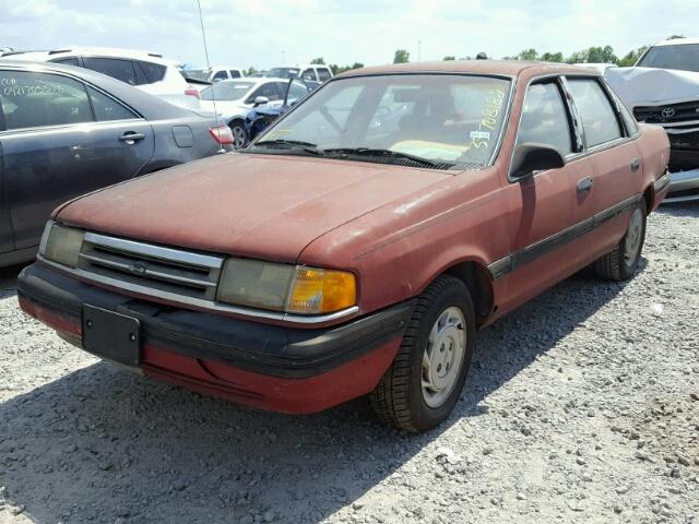 2FAPP39S9MB107512 - 1991 FORD TEMPO RED photo 2