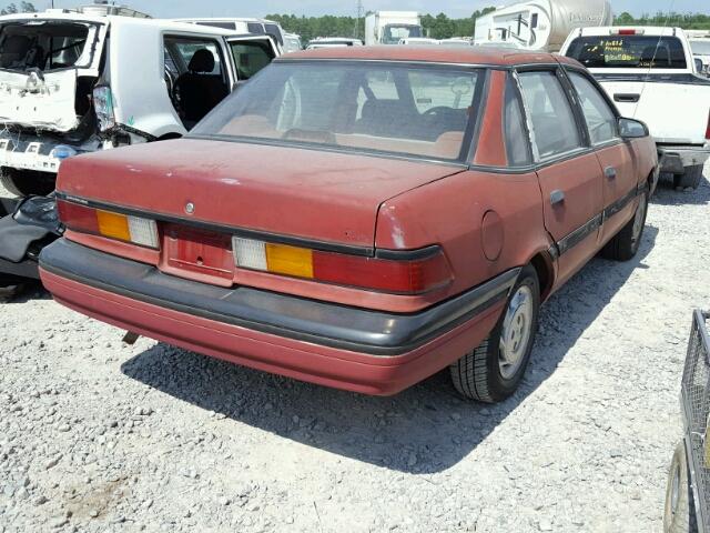 2FAPP39S9MB107512 - 1991 FORD TEMPO RED photo 4