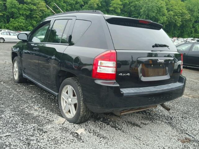 1J8FF47W77D430839 - 2007 JEEP COMPASS BLACK photo 3