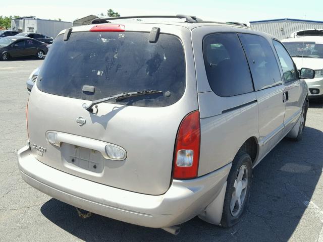 4N2ZN16T42D821806 - 2002 NISSAN QUEST SE TAN photo 4