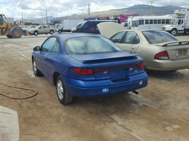 3FAKP1135XR231267 - 1999 FORD ESCORT ZX2 BLUE photo 3