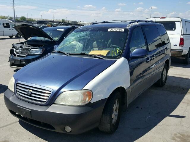 KNDUP131436423799 - 2003 KIA SEDONA EX BLUE photo 2