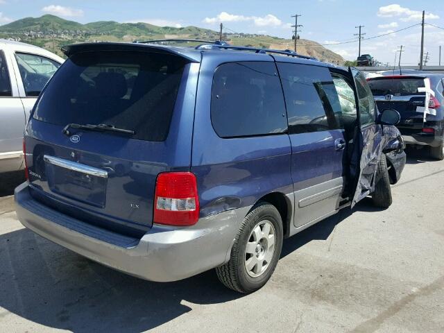 KNDUP131436423799 - 2003 KIA SEDONA EX BLUE photo 4