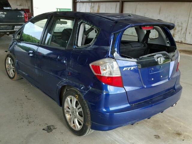 JHMGE88489S007722 - 2009 HONDA FIT BLUE photo 3