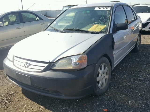 1HGES15562L081258 - 2002 HONDA CIVIC LX SILVER photo 2