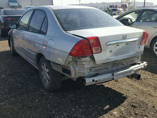 1HGES15562L081258 - 2002 HONDA CIVIC LX SILVER photo 3