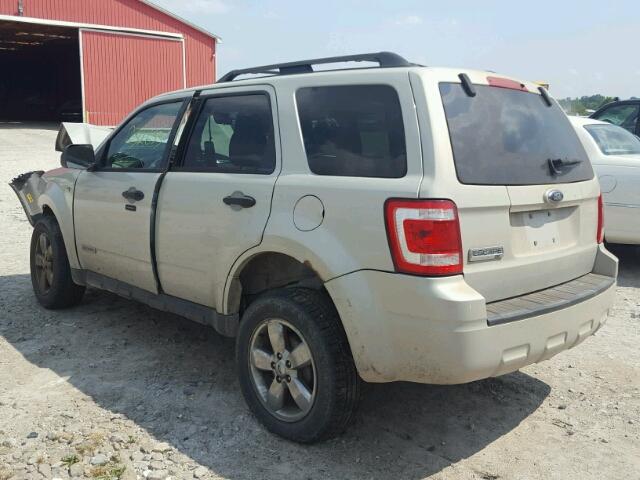 1FMCU03128KB32436 - 2008 FORD ESCAPE XLT BEIGE photo 3