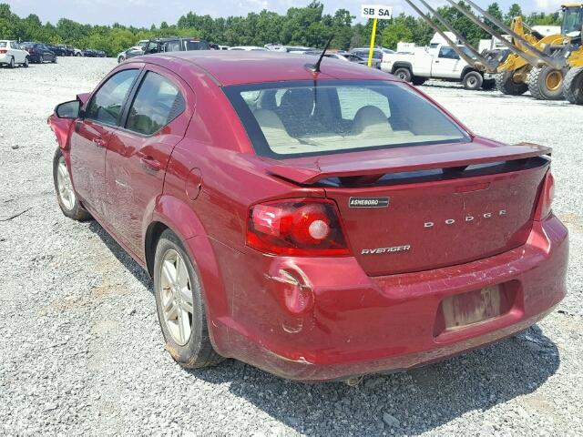 1C3CDZAG7EN218016 - 2014 DODGE AVENGER SE RED photo 3