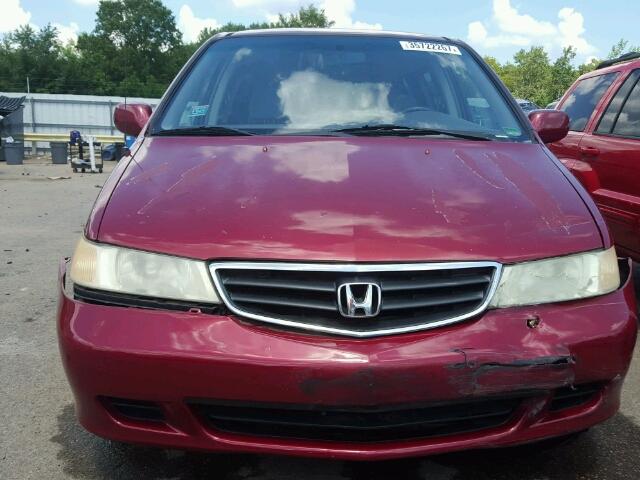 5FNRL18622B045037 - 2002 HONDA ODYSSEY MAROON photo 9