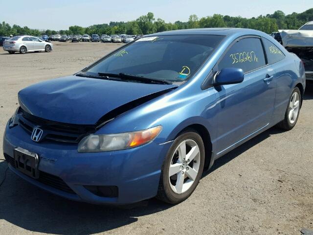 2HGFG12857H535489 - 2007 HONDA CIVIC EX BLUE photo 2