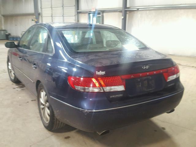 KMHFC46F17A188404 - 2007 HYUNDAI AZERA SE BLUE photo 3