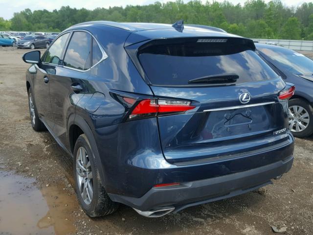 JTJYARBZXF2018306 - 2015 LEXUS NX 200T BLUE photo 3