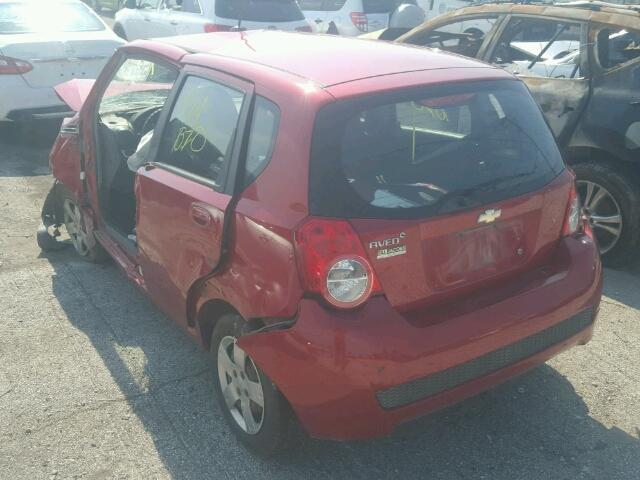 KL1TD6DE3AB058532 - 2010 CHEVROLET AVEO LS RED photo 3