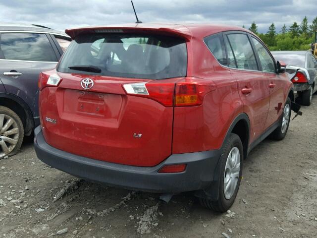 2T3ZFREV1EW126255 - 2014 TOYOTA RAV4 LE RED photo 4