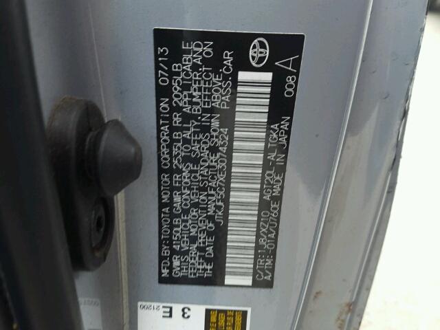 JTKJF5C7XE3074324 - 2014 TOYOTA SCION TC 灰色 照片 10