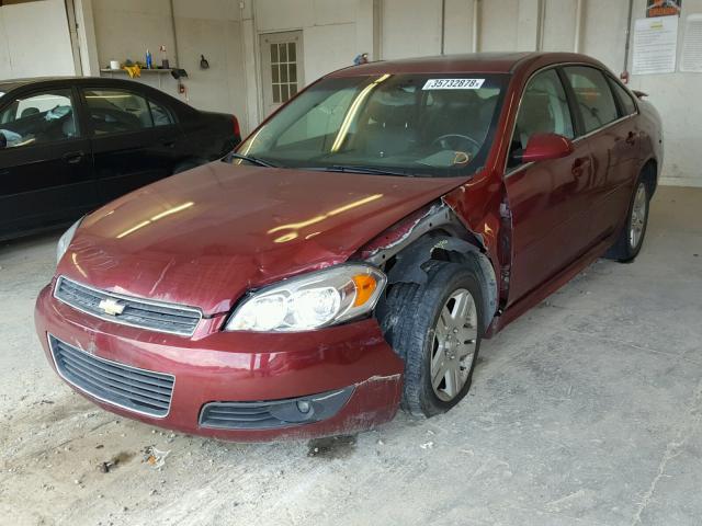 2G1WC57M891152562 - 2009 CHEVROLET IMPALA 2LT MAROON photo 2