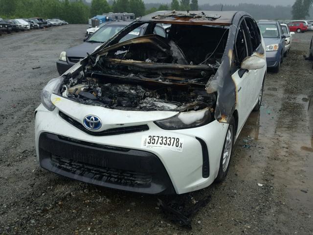 JTDZN3EU2FJ018377 - 2015 TOYOTA PRIUS V WHITE photo 2