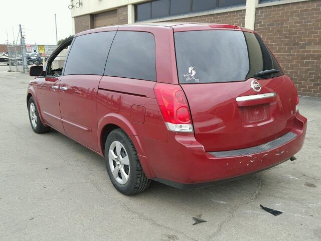 5N1BV28U47N133351 - 2007 NISSAN QUEST S RED photo 3