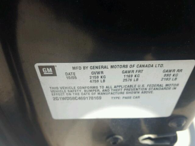 2G1WD58C469178169 - 2006 CHEVROLET IMPALA SUP 黑色 照片 10